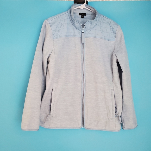 Talbots Size LP Petites Light Blue Flannel Jacket - Picture 1 of 6